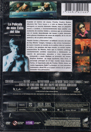 Snatch Cerdos Y Diamantes - Dvd Nuevo Original Cerr. - Mcbmi 1