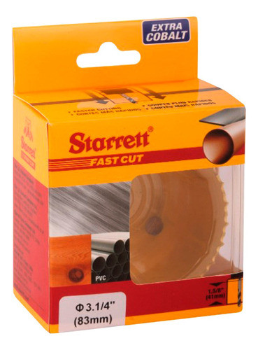 Serra Copo Bimetálica 83mm - 3.1/4 Starrett Aço Rápido 1