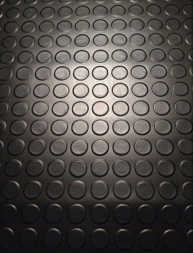 Piso De Goma Negro Moneda Circulos 2.5mm Ancho 1,40 Mts 1