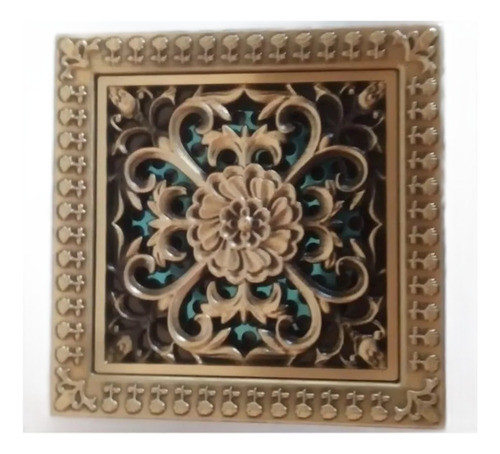 Rejilla 12x12 Vintage Bronce Labrado Floral Desagüe Baño 0