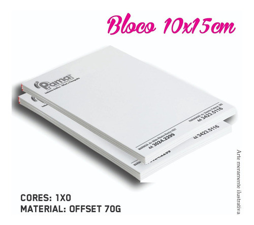 Bloco/comanda 10x15cm 1/0 100 Folhas 1