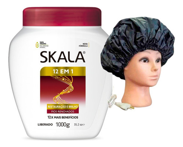 12 Em 1 Crema Skala Mascara Vegana 1kg + Gorro Eléctrico 0