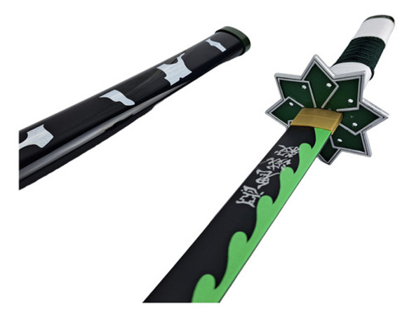 Katana Sanemi Shinazugaw Demon Slayer Lâmina Bambu Cosplay 0 Katana Sanemi Shinazugaw Demon Slayer Lâmina Bambu Cosplay 0