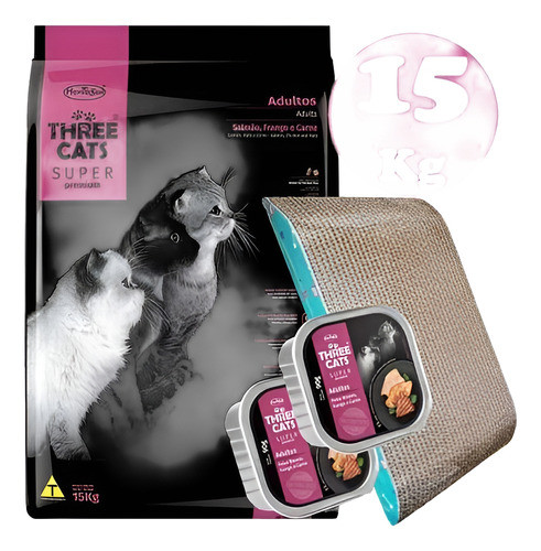 Three Cats Adulto Super Premium 15kg + Regalo 0