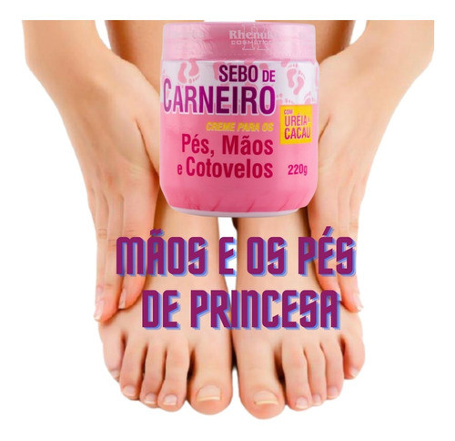 Kit 6 Creme Hidratante Sebo De Carneiro Rhenuks Pés E Mãos 1