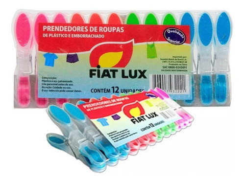 Prendedor Para Roupa Emborrachado 72 Unidades Fiat Lux 1