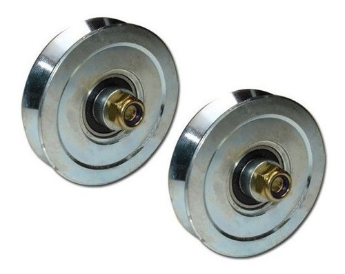 Par Rueda Acero Porton Corredizo 90 Mm V Ruleman H. Tuyu 0