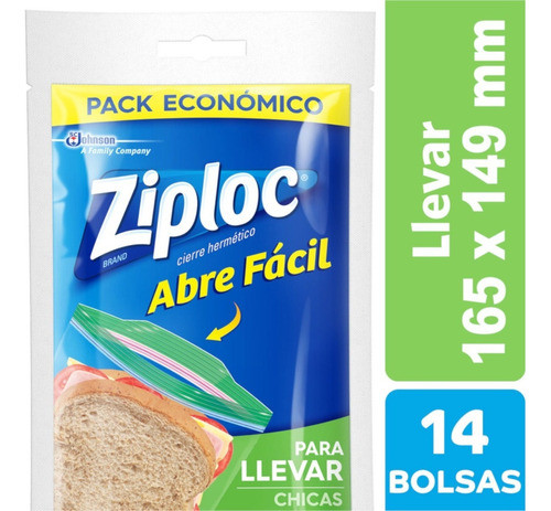 Ziploc Bolsa Para Llevar Chica 14 Unidades X 3 Paquetes 1