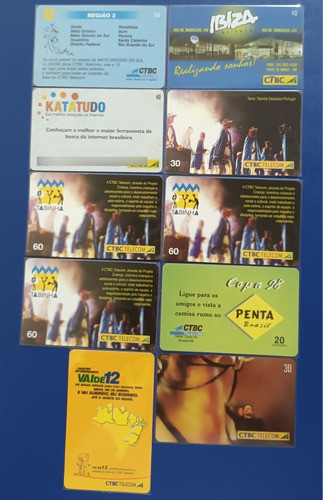 10 Cartões Telefônicos Pré-pagos Ctbc. Lote 4. 0