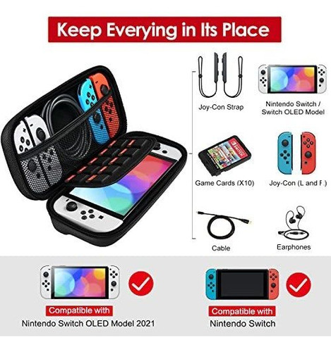 Estuche De Viaje P/nintendo Switch Con 2 Protect De Pantalla 1