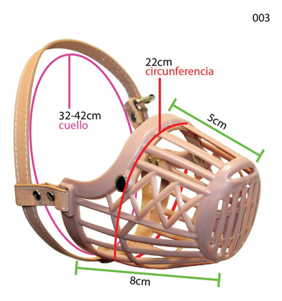 Bozal Canasta Perros Nº 003 Correa Nylon Microcentro 1