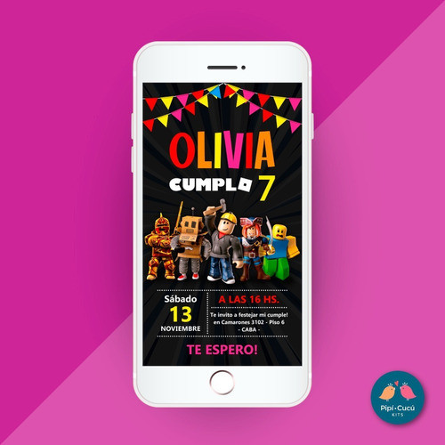 Invitación Virtual Digital Imagen - Roblox (niña) 0