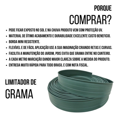Delimitador Grama Divisor De Jardim Borda Mini Plástico 5m 1