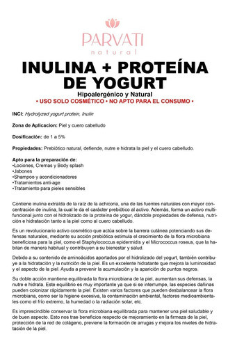 250grs Inulina + Yogurt Uso Cosmetico 1