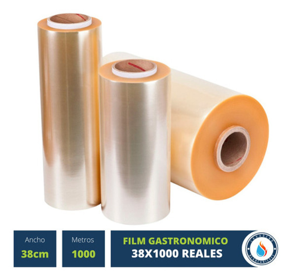 3 Rollo Film Gastronomico 38x1000 Cocina Pvc Alimento Reales 0