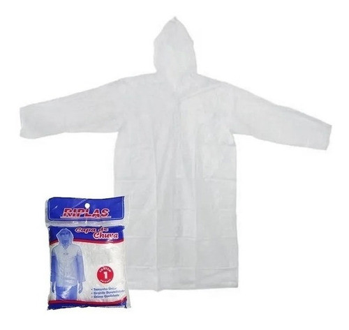 Kit 10 Capas De Chuva Transparente Riplas, Ou Uniplast 1