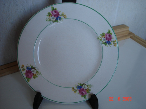 Lindo Plato Loza Inglesa Antiguo Flores Para Decorar Miralo 0