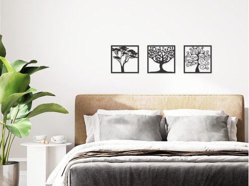 Cuadro Triptico Calado De Madera Arbol Vida Listo P/colgar 0