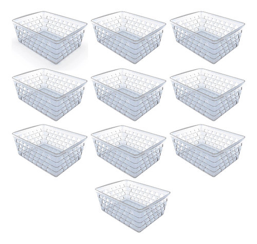 10 Cesto Organizador Multiuso Pequeno Transparente 16x12x6cm 0