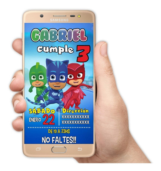 Invitaciones Digitales Personalizadas Heroes En Pijamas 0