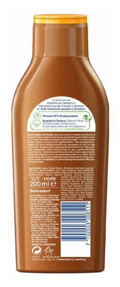Nivea Intense Bronze Loción Bronceadora Fps6 200 Ml 1