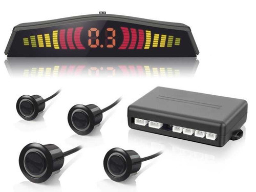 Sensor Estacionamento Ré Palio 4 Pontos Preto Display Led 0