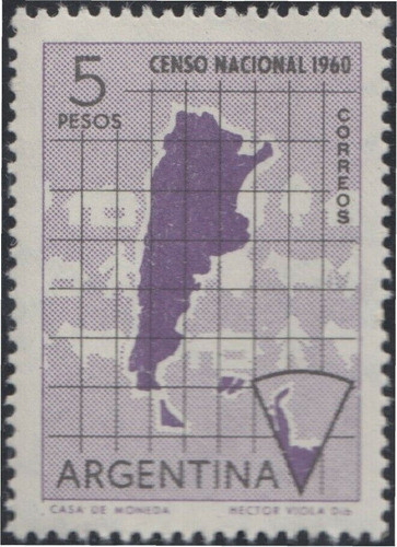 1960 Censo Nacional- Mapa - Argentina (sellos) Mint 0