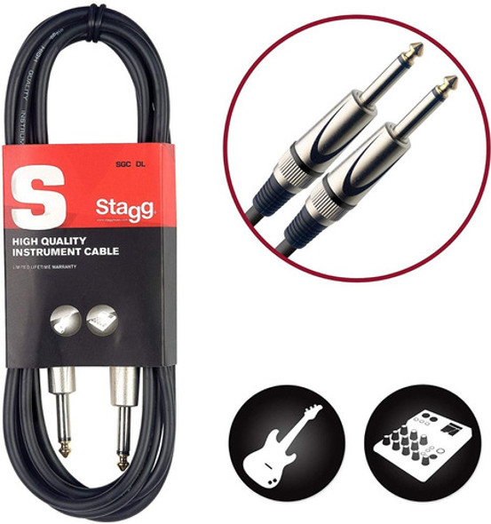 Cable Stagg Sgc6dl Plug Plug Reforzado 6mts Ficha Metalica 0