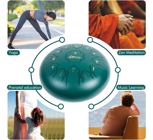 Tambor De Lengua De Acero, Caballo De 12 Pulgadas 13 Tonos T 1