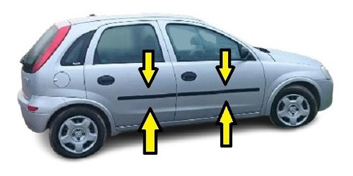 Chevrolet Corsa Ii 4/5p Baguetas Derechas Negras Finas 2 Pzs 0