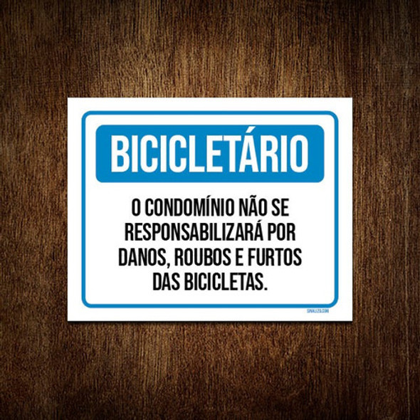 Kit 5 Placas Bicicletário Condomínio Roubos Bicicletas 0