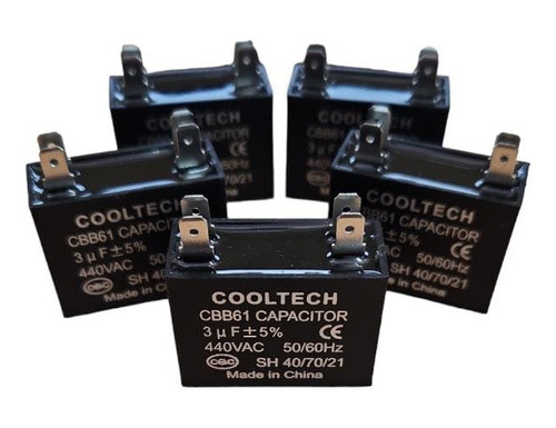 Capacitor Caramelo Permanente Para Ventilador 3 Uf X 5 Unid 0