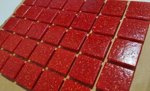 Placas Pastilhas De Vidro Jatobá Vc 0004 Vermelho 10 Peças 0