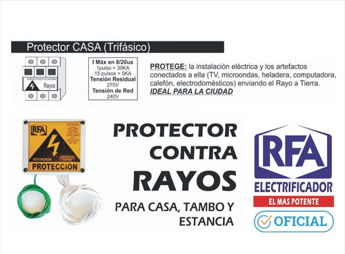 Protector Contra Rayos - Casa Trifasico - Rfa Directo 0