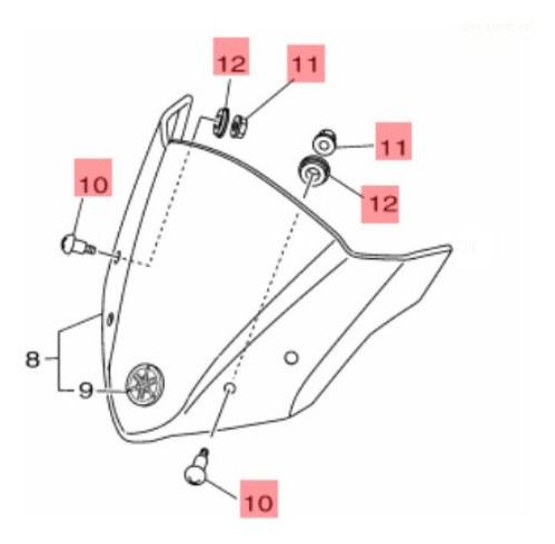 Kit Instalacion Parabrisas Ybr 125 Z Original Yamaha 1