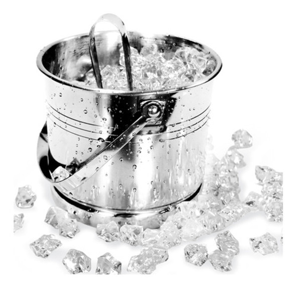 Balde De Gelo Aço Inox Com Pegador Bandeja Separadora Kehome 0