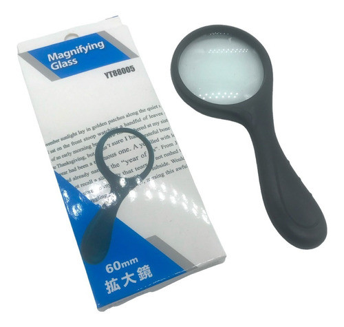 Lupa De Aumento Lente 60 Mm Leitura Yt88005 Preta Plástico 0