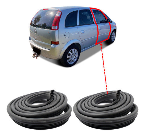 Par Borracha Vedação Das Portas Meriva 2002 A 2012 0