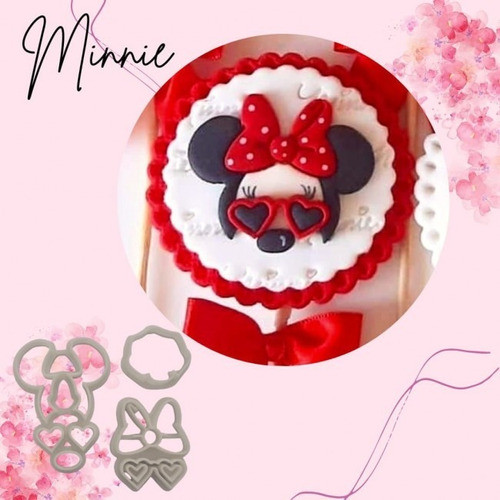 Cortador Turma Do Mickey - Minnie De Oculos 6cm 1
