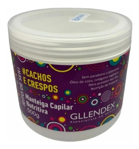 Gllendex Manteiga Capilar 500grs Mascara Capilar Rulos 0