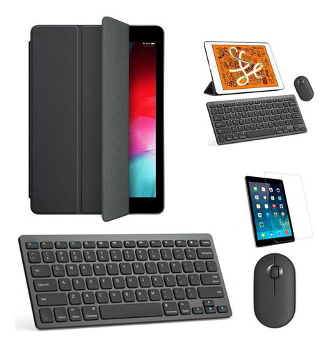 Kit Capa Smart Case Preto / Teclado E Mouse Preto E Película 0