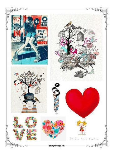Love #01! Lámina Para Transferencias 21 X 29 Cm 0