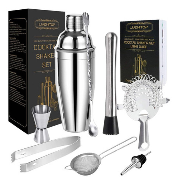 ~? Livehitop Cocktail Shaker Set, Kit De Bartending De Acero 0
