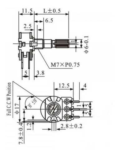 10 Peças * Potenciômetro Linear Duplo 100k L20 Mini Wh148-2 1