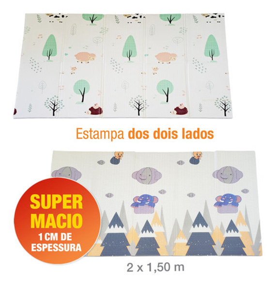 Tapete Infantil Dobrável Emborrachado Bebê Dupla Face 1 Tapete Infantil Dobrável Emborrachado Bebê Dupla Face 1
