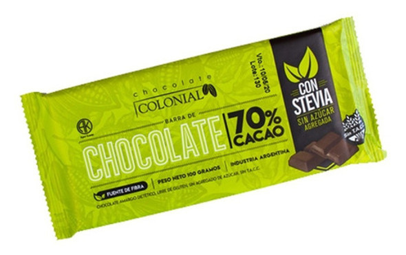 Chocolate Colonial Stevia 2 Packs X10u Barata La Golosineria 0