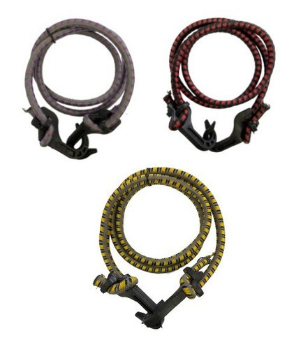 03 Elásticos Ligas Grossas Ganchos De Plástico 2,0 Metros 0