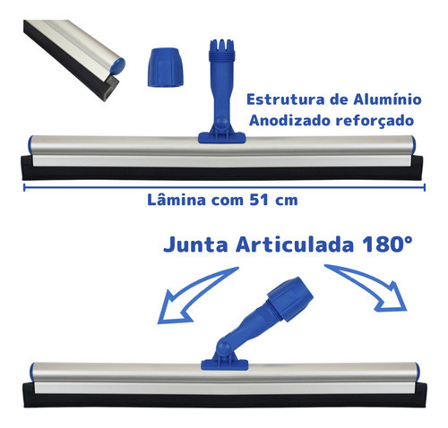 Kit Limpa Tudo + 20 Fibras + Rodo Twister 45cm Cabo Extensor 1