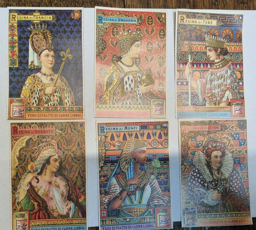 6 Tarjetas  Publicidad Carton Vero Estratto Di Carne Liebig 0