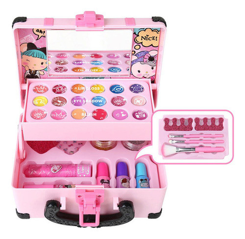 Kit De Maquiagem Infantil De 30 Peças Para Meninas, Conjunto 0